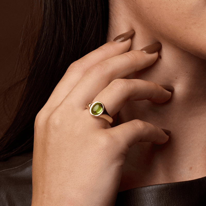 Riley Natural Moss Agate Ring