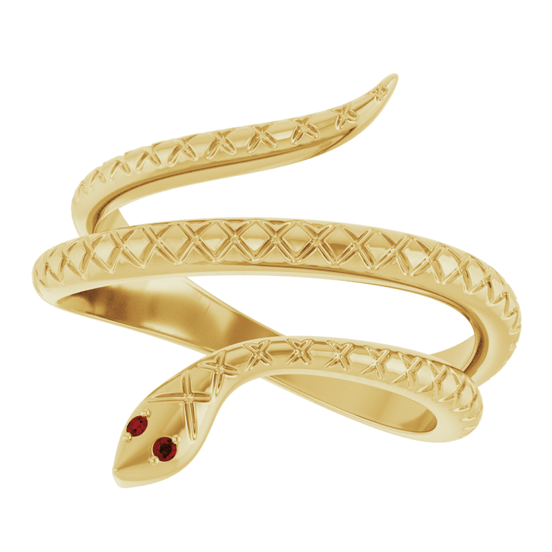 Velora Snake Natural Garnet or Emerald Ring