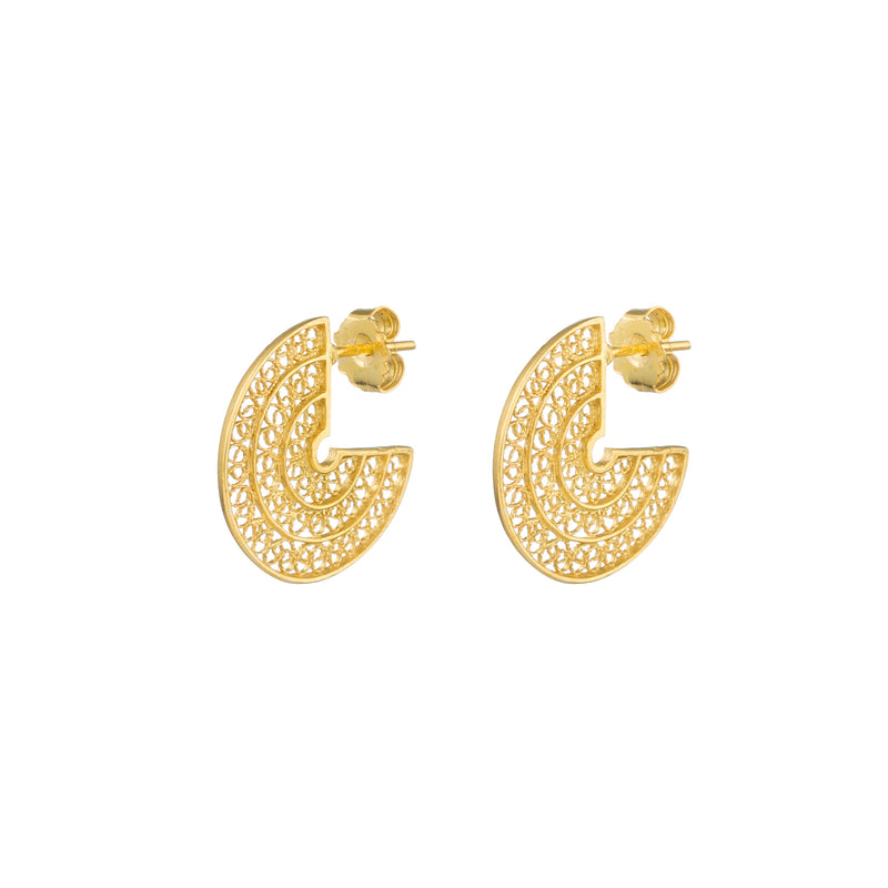 Circles 3/4 Earrings Gold Plated Silver