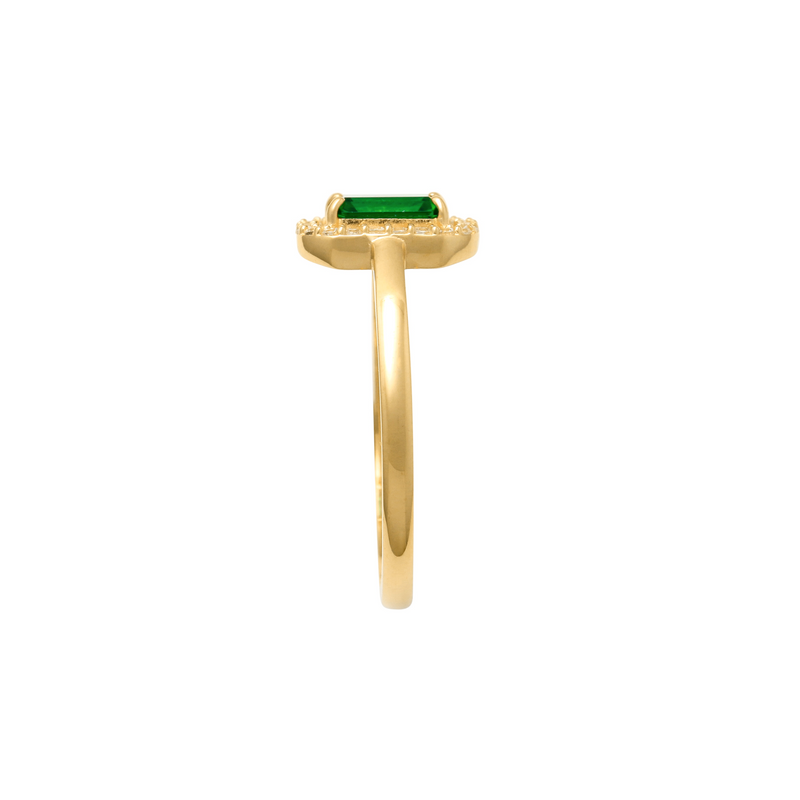 Peacock Emerald Cut Ring