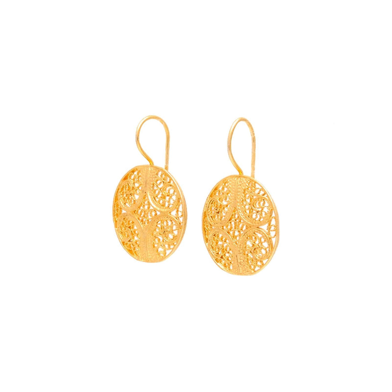 Circle Filigree Earrings 9K Gold
