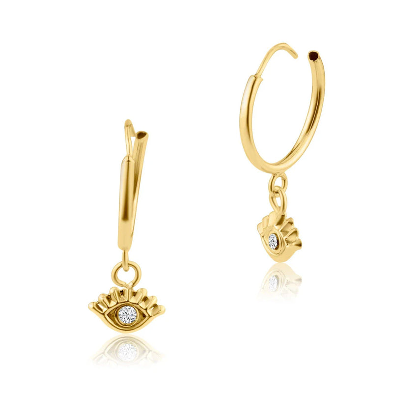 Ojo Dorado Huggie Earrings