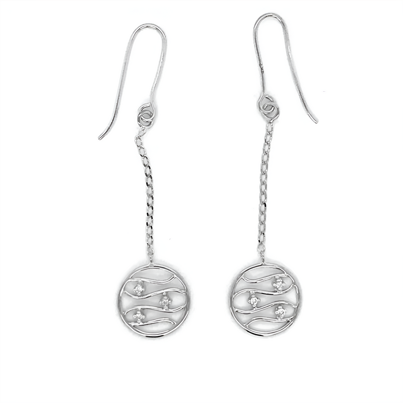 Nirvana Drop Earrings with Diamonds