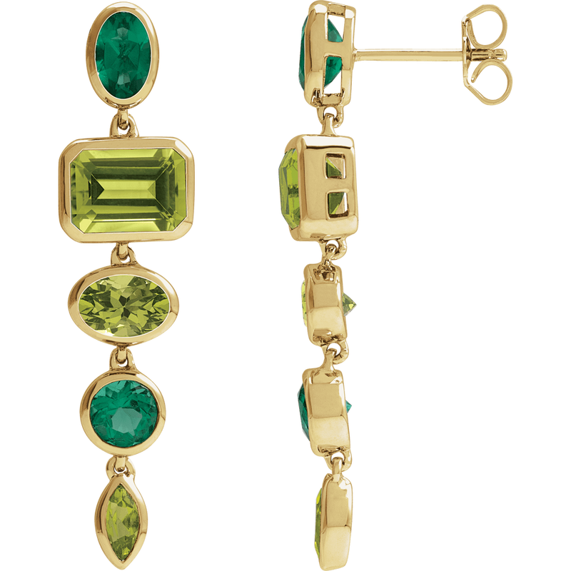 Elora Emerald & Peridot Earrings