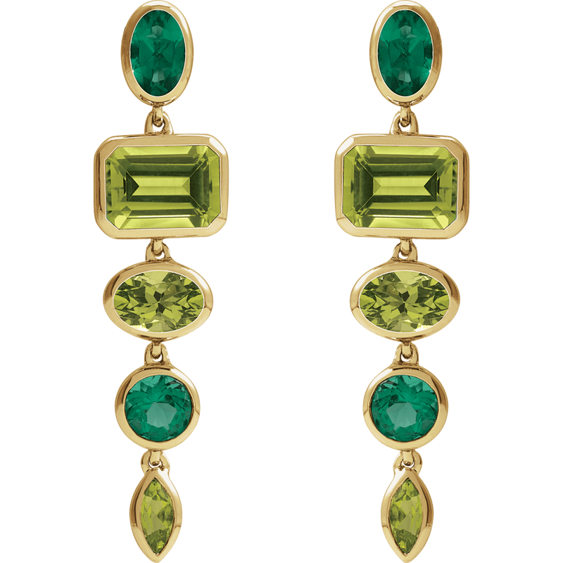 Elora Emerald & Peridot Earrings