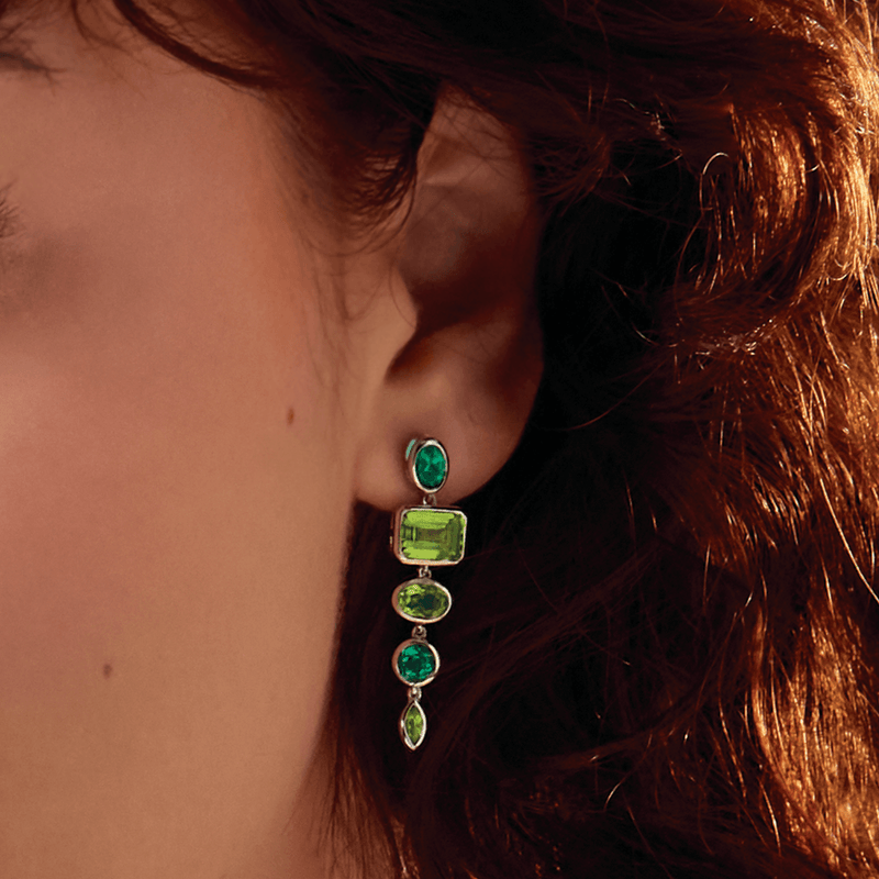 Elora Emerald & Peridot Earrings