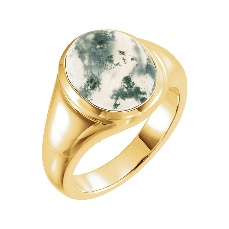 Riley Natural Moss Agate Ring