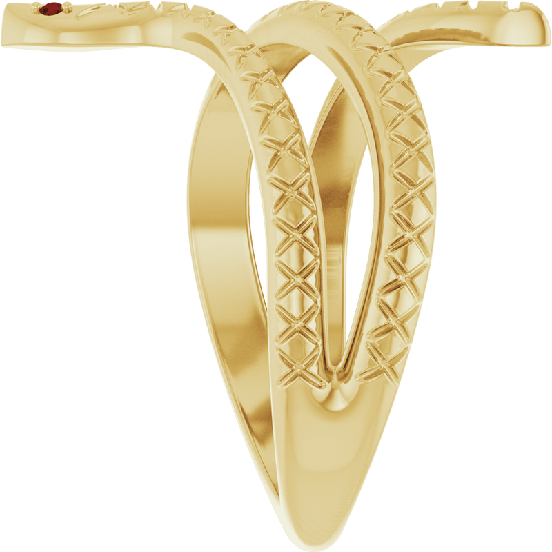 Velora Snake Natural Garnet or Emerald Ring