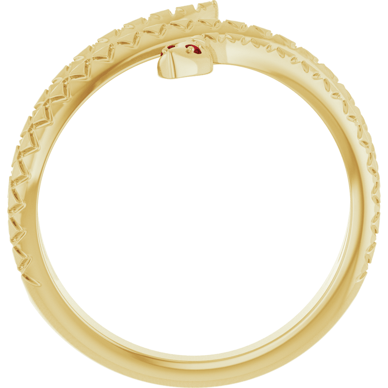 Velora Snake Natural Garnet or Emerald Ring