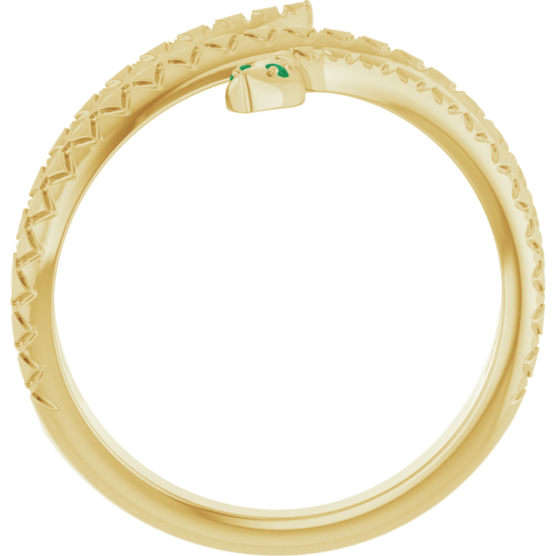 Velora Snake Natural Garnet or Emerald Ring