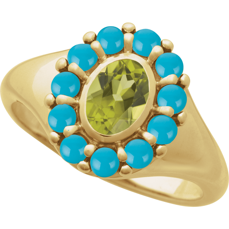 Sonora Peridot & Turquoise Ring