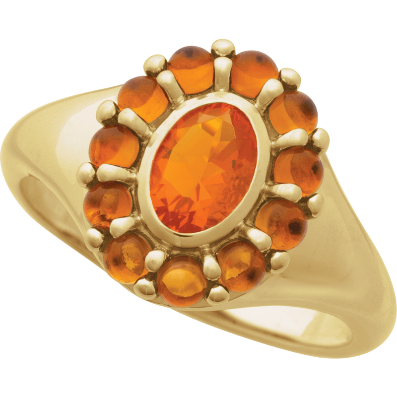 Sonora Mexican Fire Opal & Citrine Ring