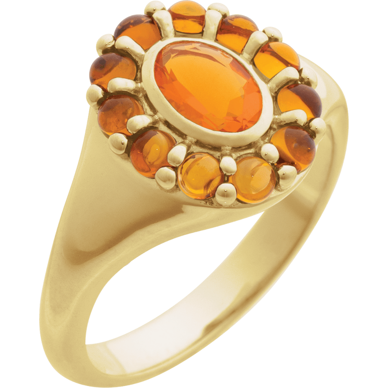 Sonora Mexican Fire Opal & Citrine Ring