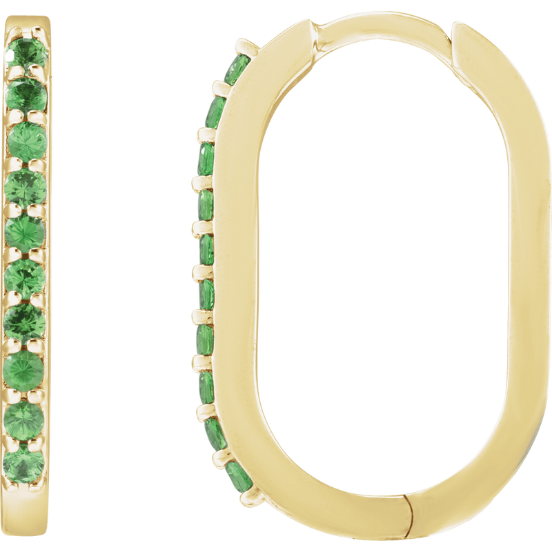 Lyra Tsavorite Garnet Hoop Earrings