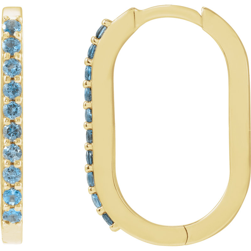 Lyra London Blue Topaz Hoop Earrings