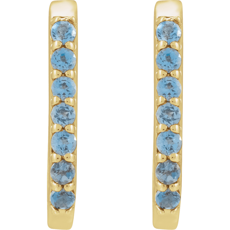 Lyra London Blue Topaz Hoop Earrings