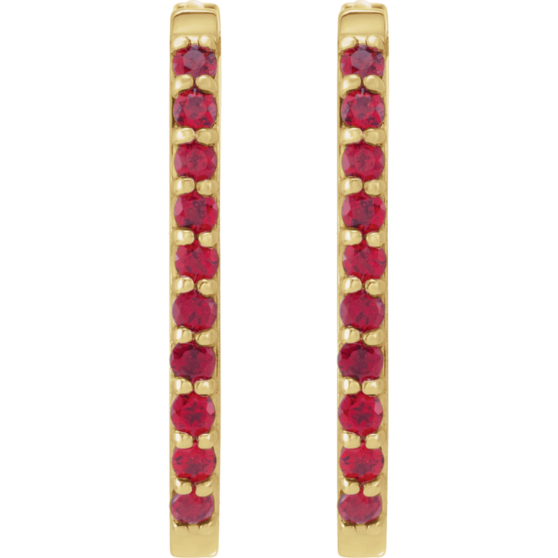 Lyra Ruby Hoop Earrings
