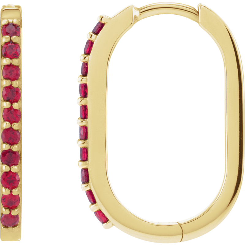 Lyra Ruby Hoop Earrings