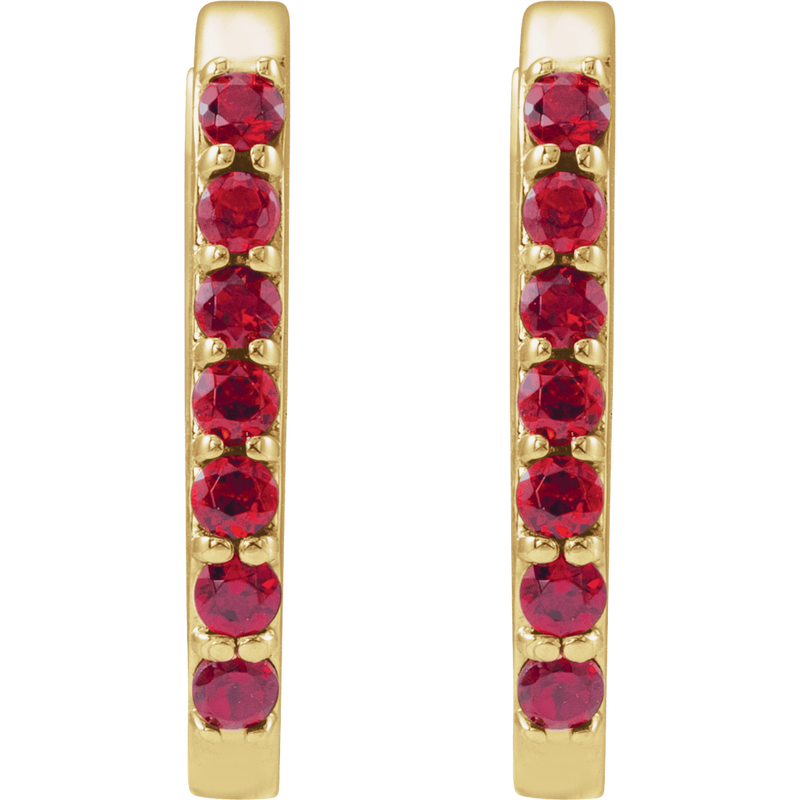 Lyra Ruby Hoop Earrings