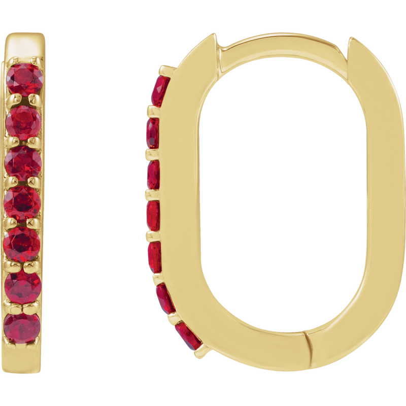 Lyra Ruby Hoop Earrings