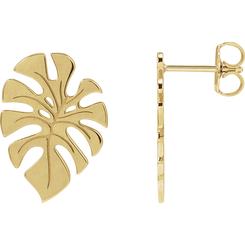 Lulu Monstera Leaf Earrings
