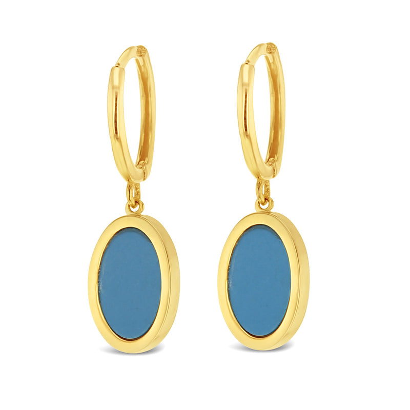 Sibel Turquoise Oval Earrings