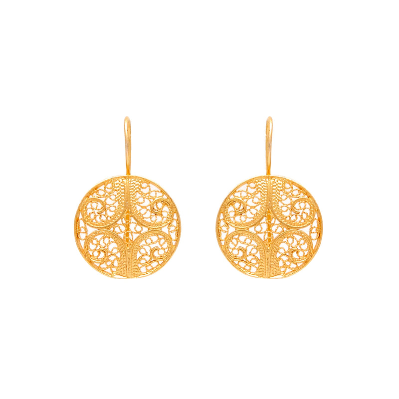 Circle Filigree Earrings 9K Gold