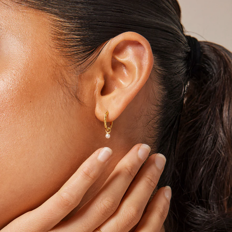 Belle Pearl Hoop Earrings