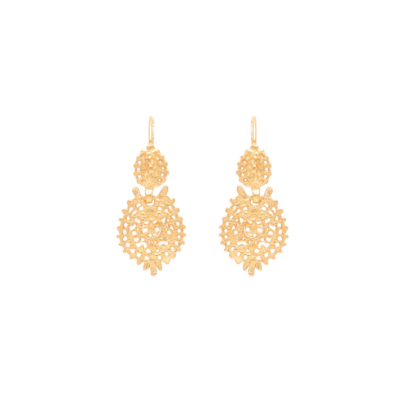 Queen Regal Earrings Gold Plated Silver