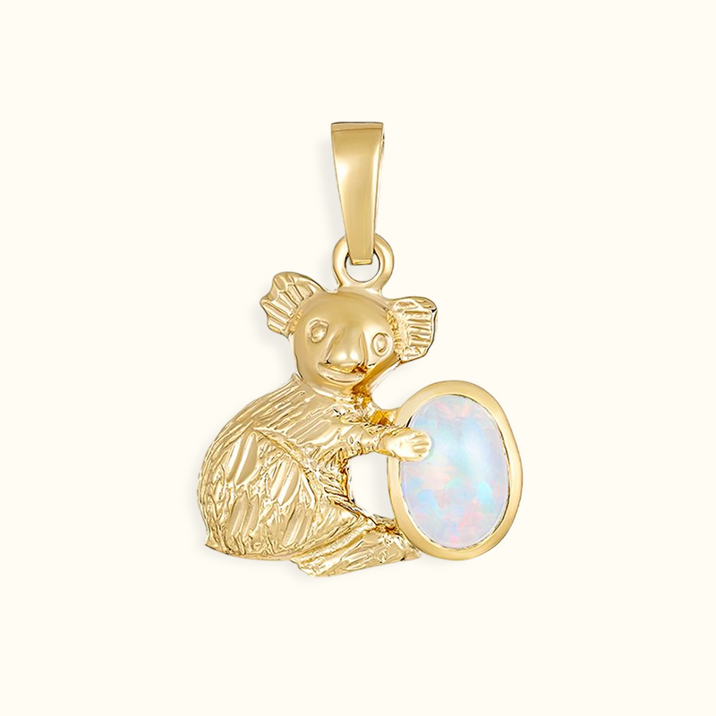 Koala Dreamkeeper Solid Opal Pendant