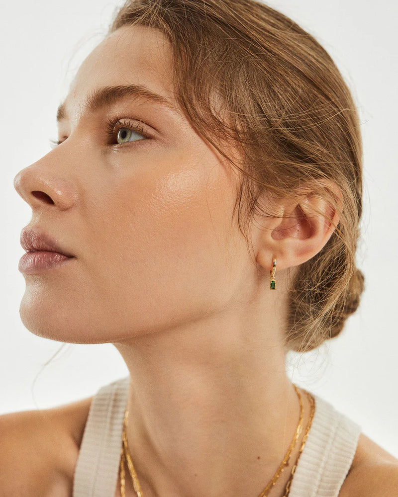 Amber Hoop Earrings