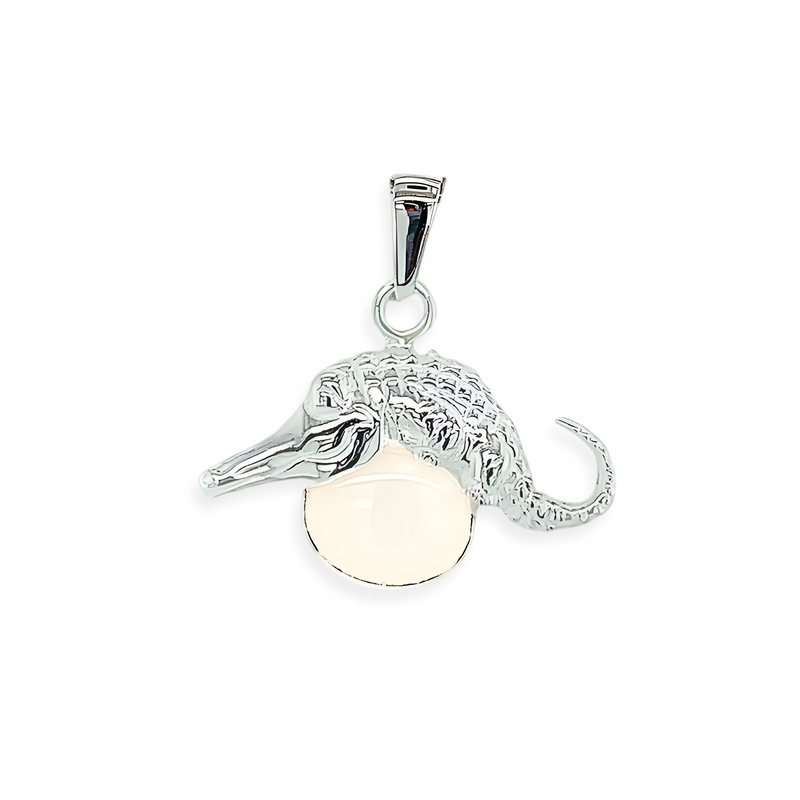 Moonlit Croc Solid Opal Pendant