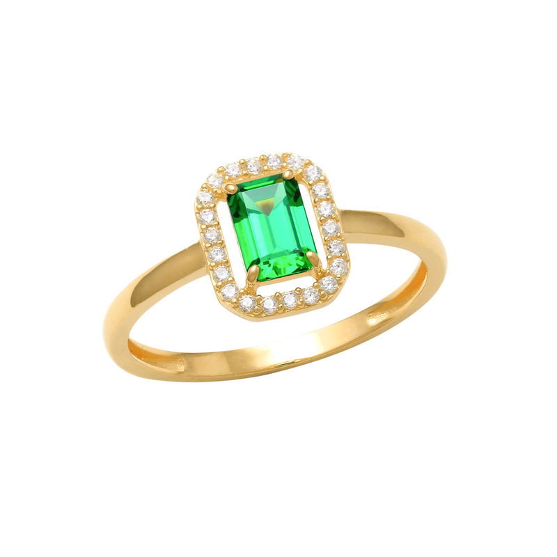 Peacock Emerald Cut Ring
