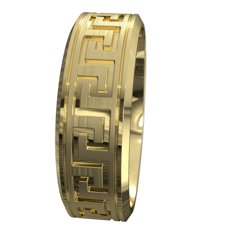 Hector Greek Key Ring (Yellow Gold)