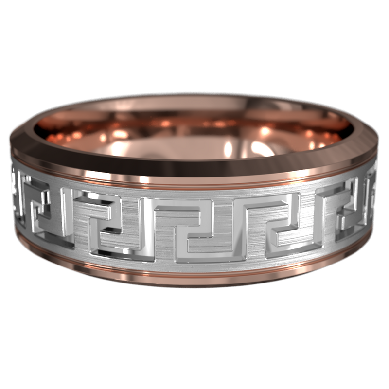 Hector Greek Key Ring (Rose Gold)