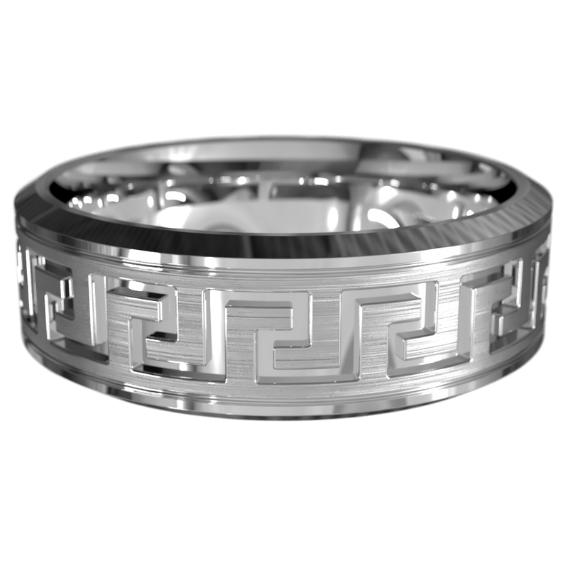 Hector Greek Key Ring (White Gold)