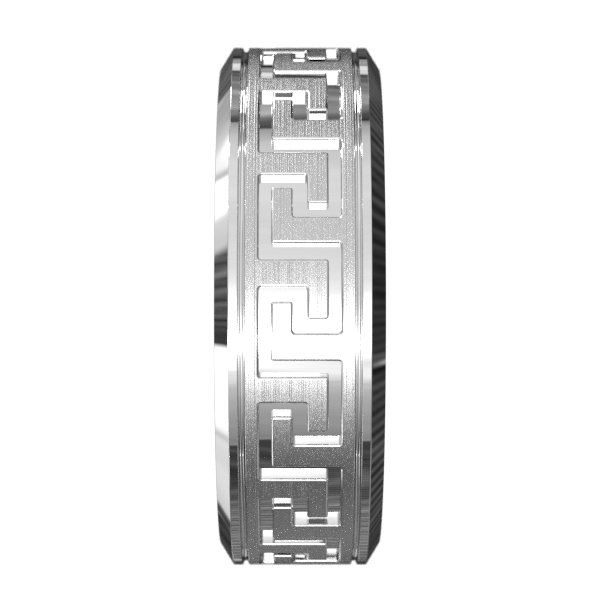 Hector Greek Key Ring (Silver)