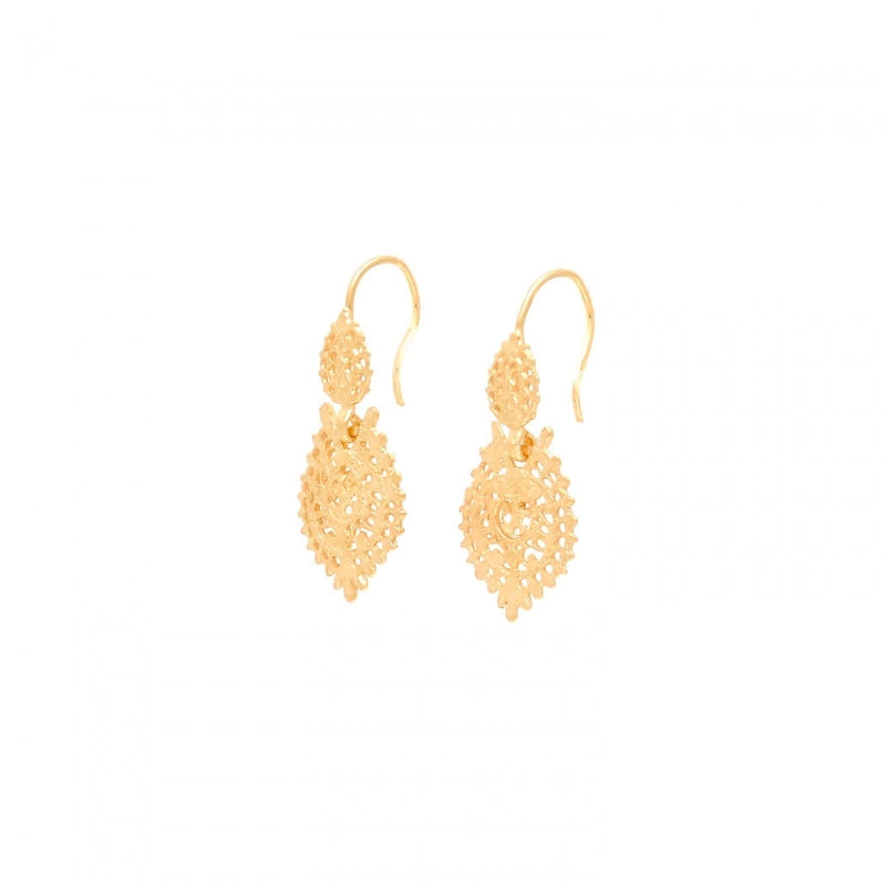 Queen Regal Earrings Gold Plated Silver